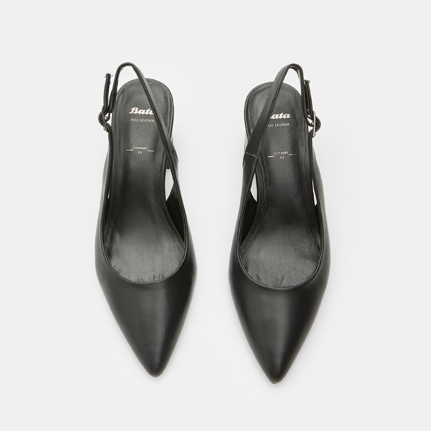 Bata escarpins slingback cuir femme talons
