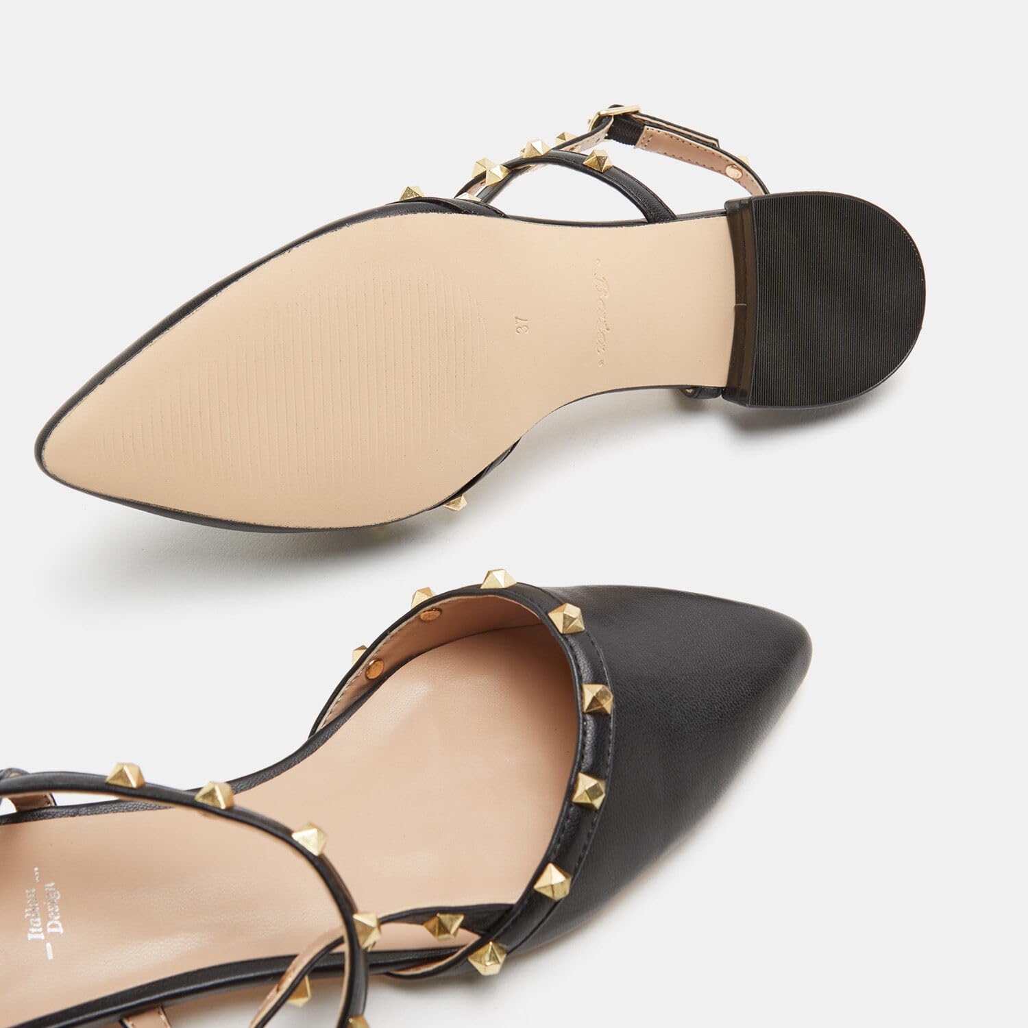 Bata Ballerines pointues cloutées femme