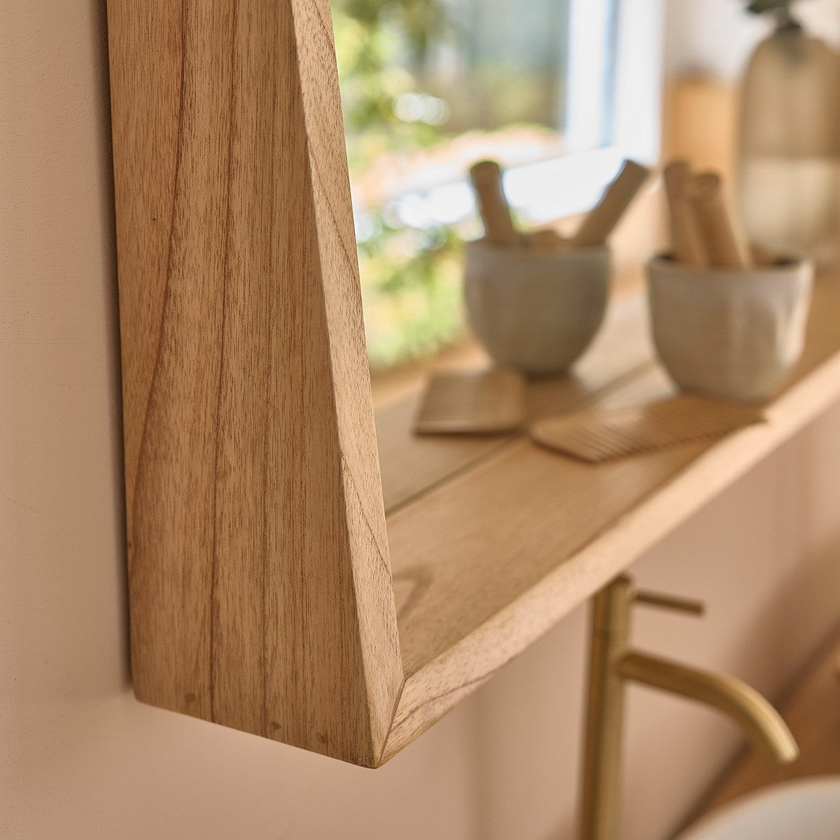 Berah Getah FIFTIES miroir bois 135x67 cm avec tablette