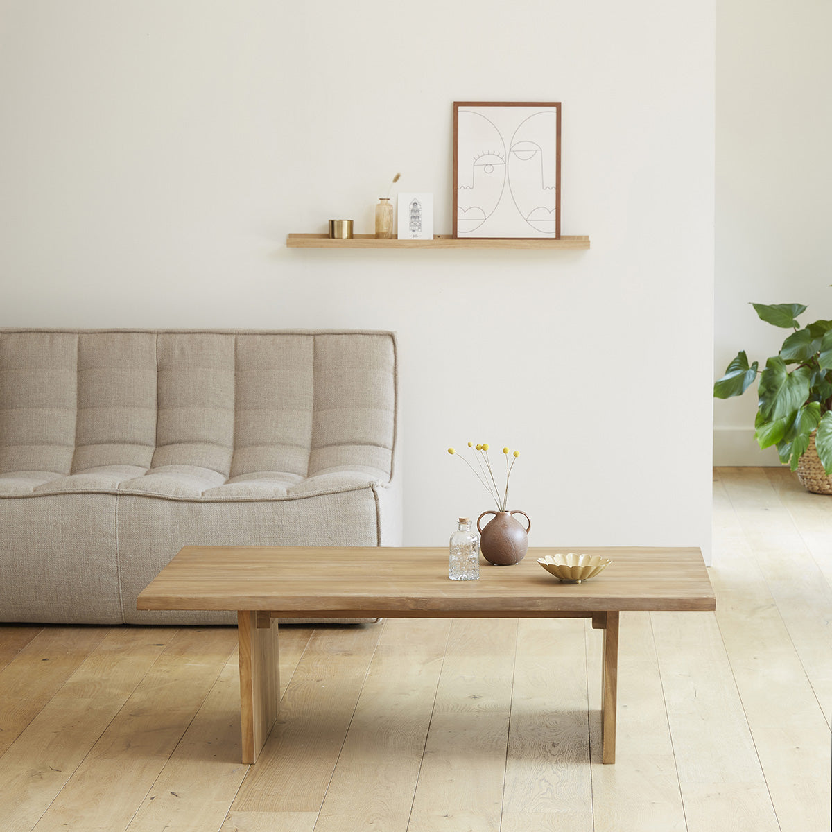 Berah Getah Boston table basse teck massif 120 cm