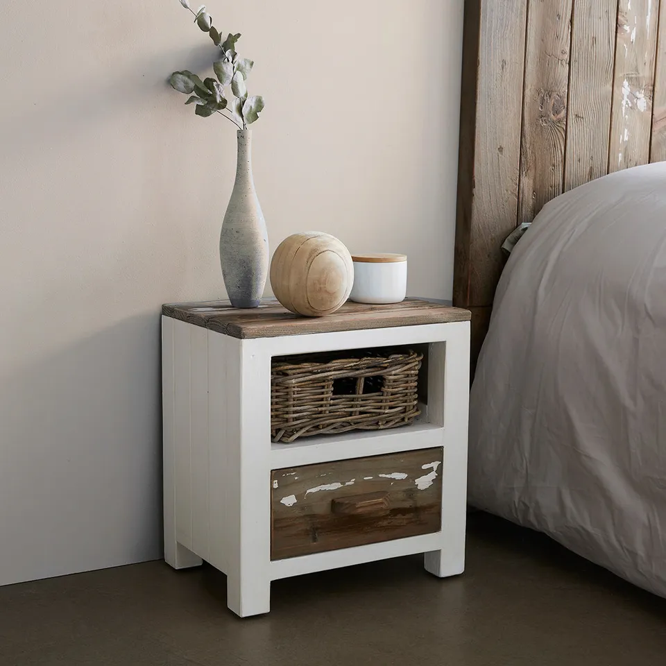 Berah Getah Honfleur table de chevet pin recyclé 45 cm