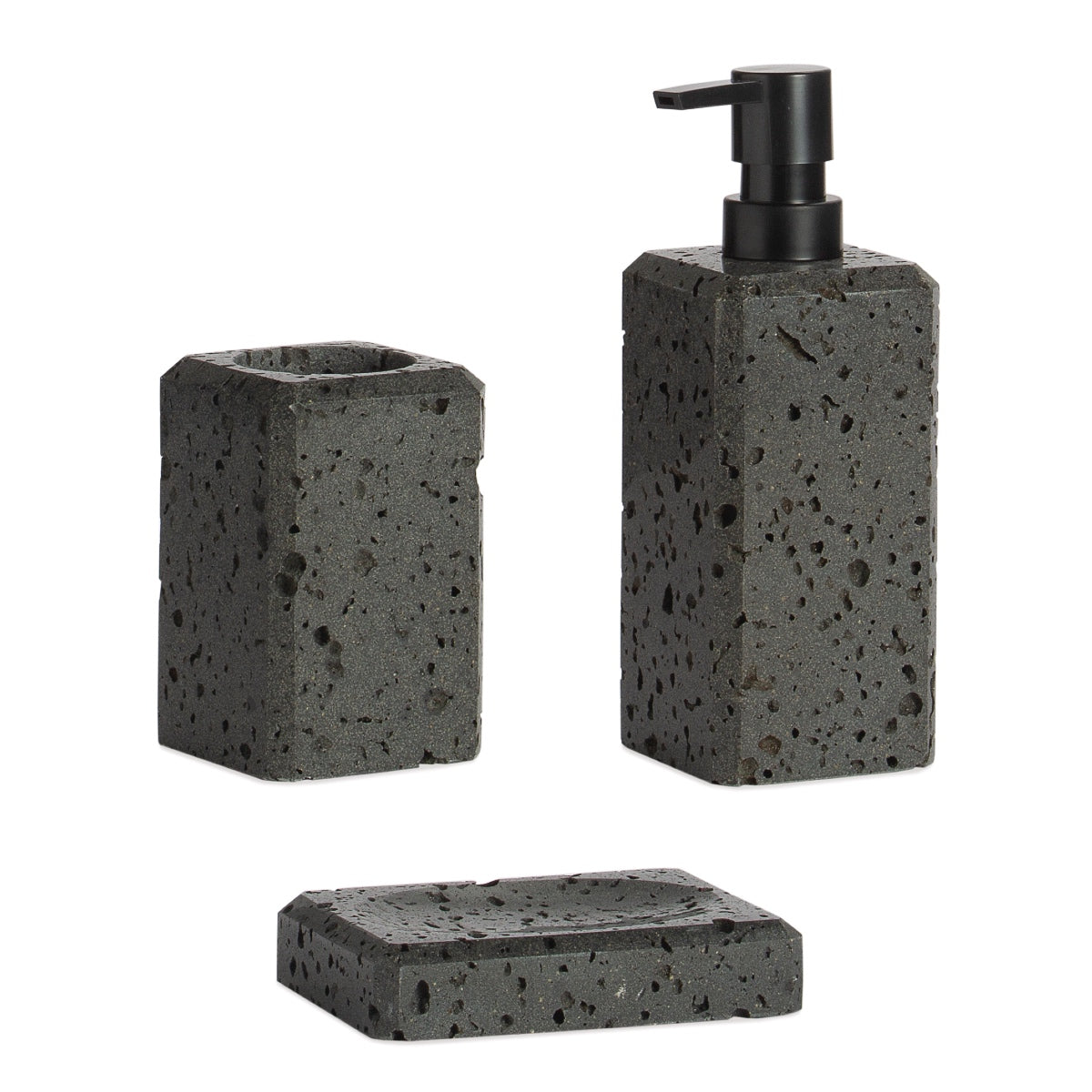 Andrea House porte-savon marbre travertin noir salle de bain