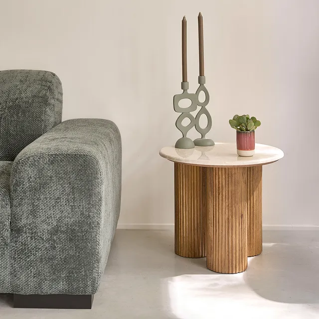 Berah Getah Toscane table appoint ronde marbre