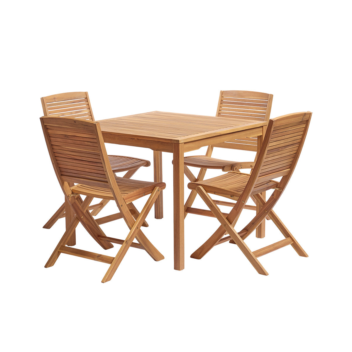 Berah Getah Milos salon de jardin acacia 4 personnes pliable