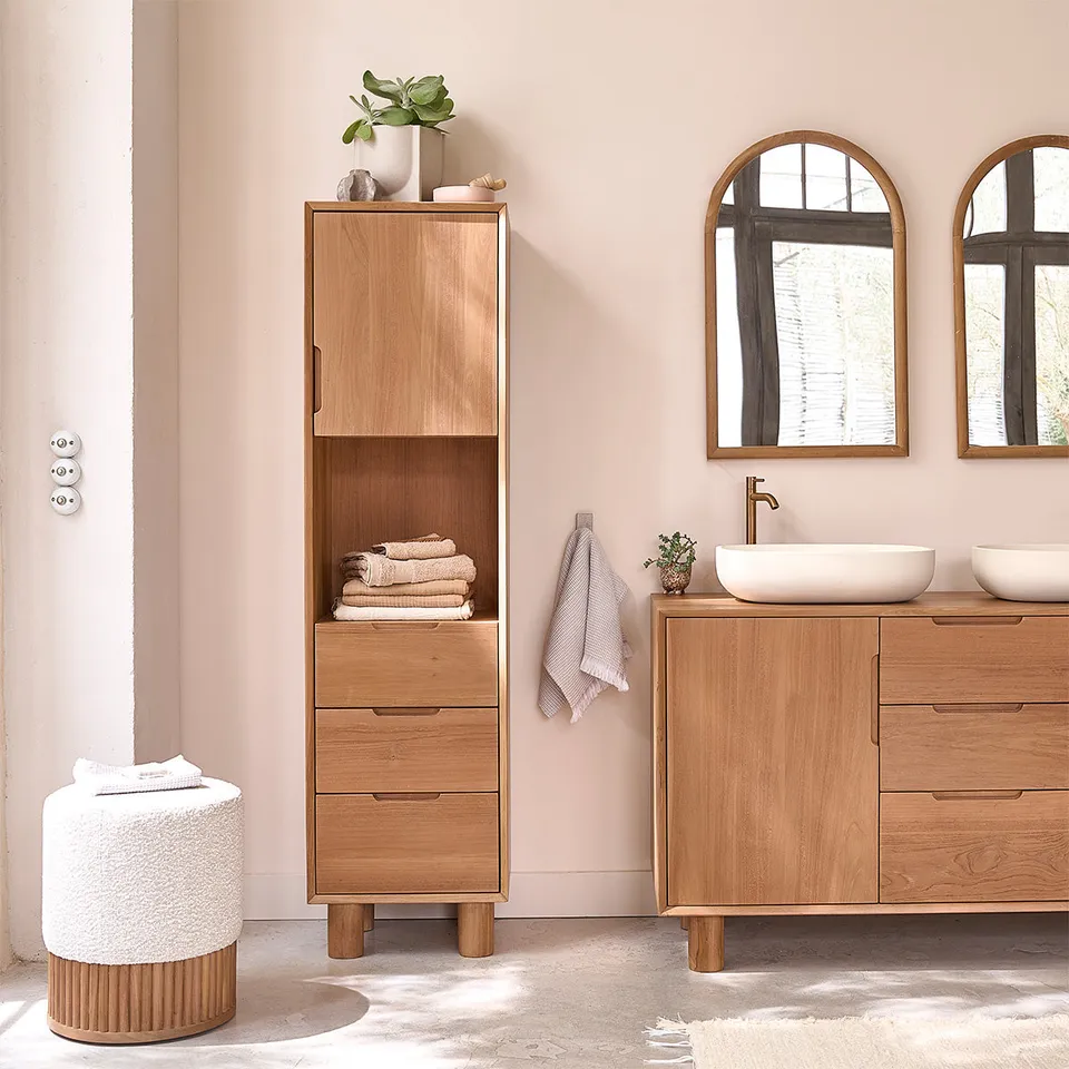 Berah Getah Gustave colonne salle de bain teck 45 cm