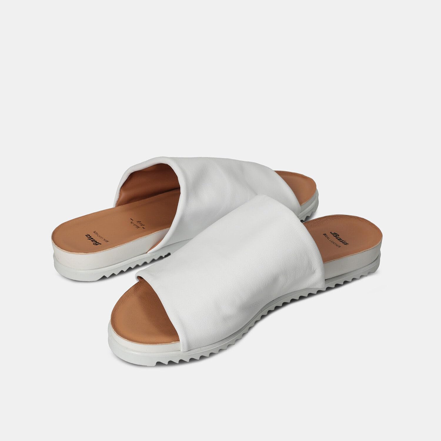 Bata Mules cuir femme sandales plates confort