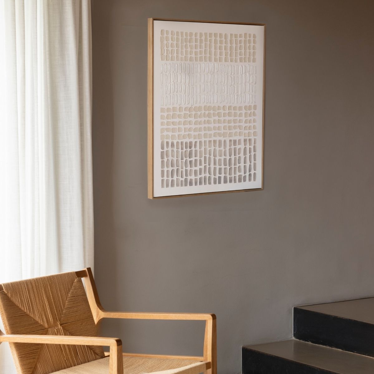 Andrea House Manui Tableau abstrait beige 80x100 cm