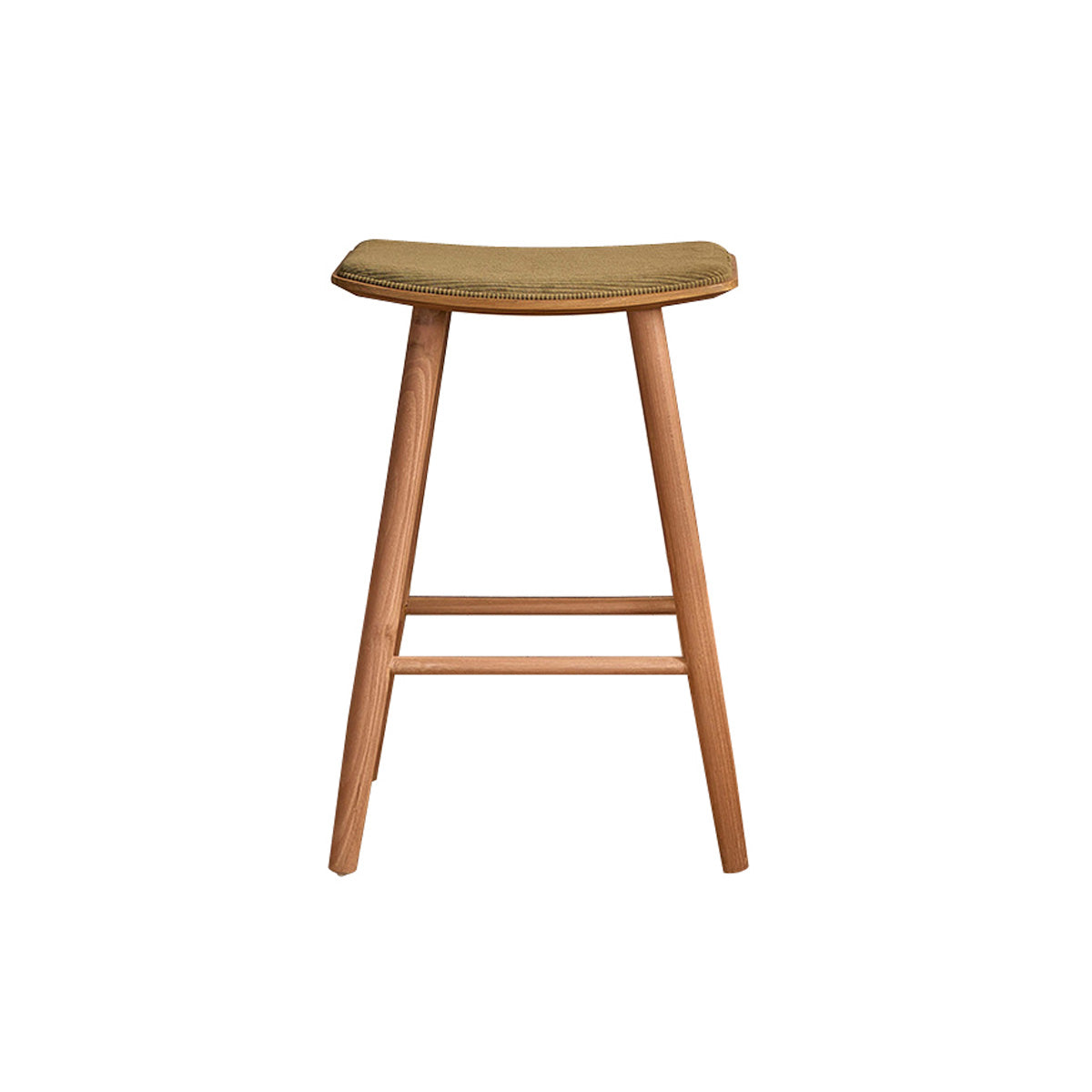 Berah Getah Ambre tabouret bar teck velours kaki 65 cm