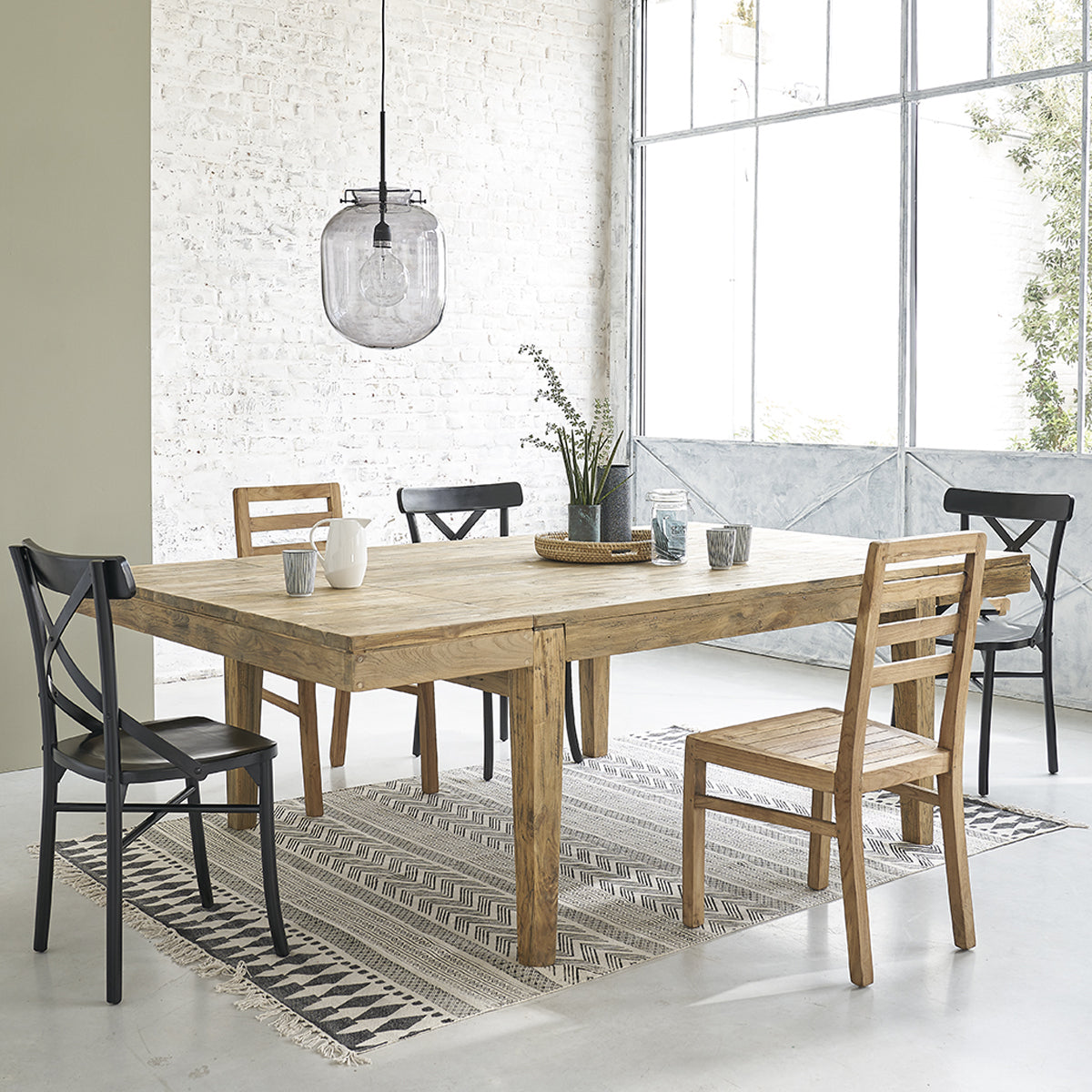 Berah Getah Cargo table extensible teck recyclé 12 pers.