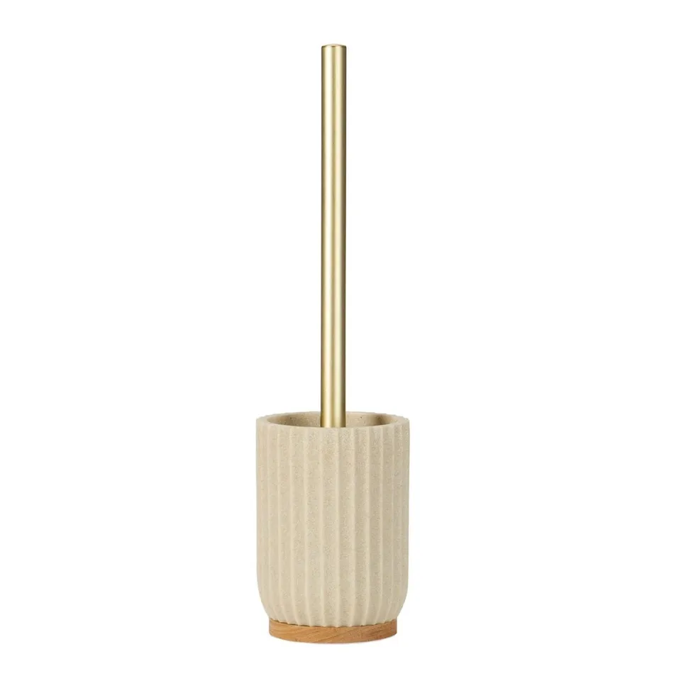 Andrea House brosse WC bois résine beige