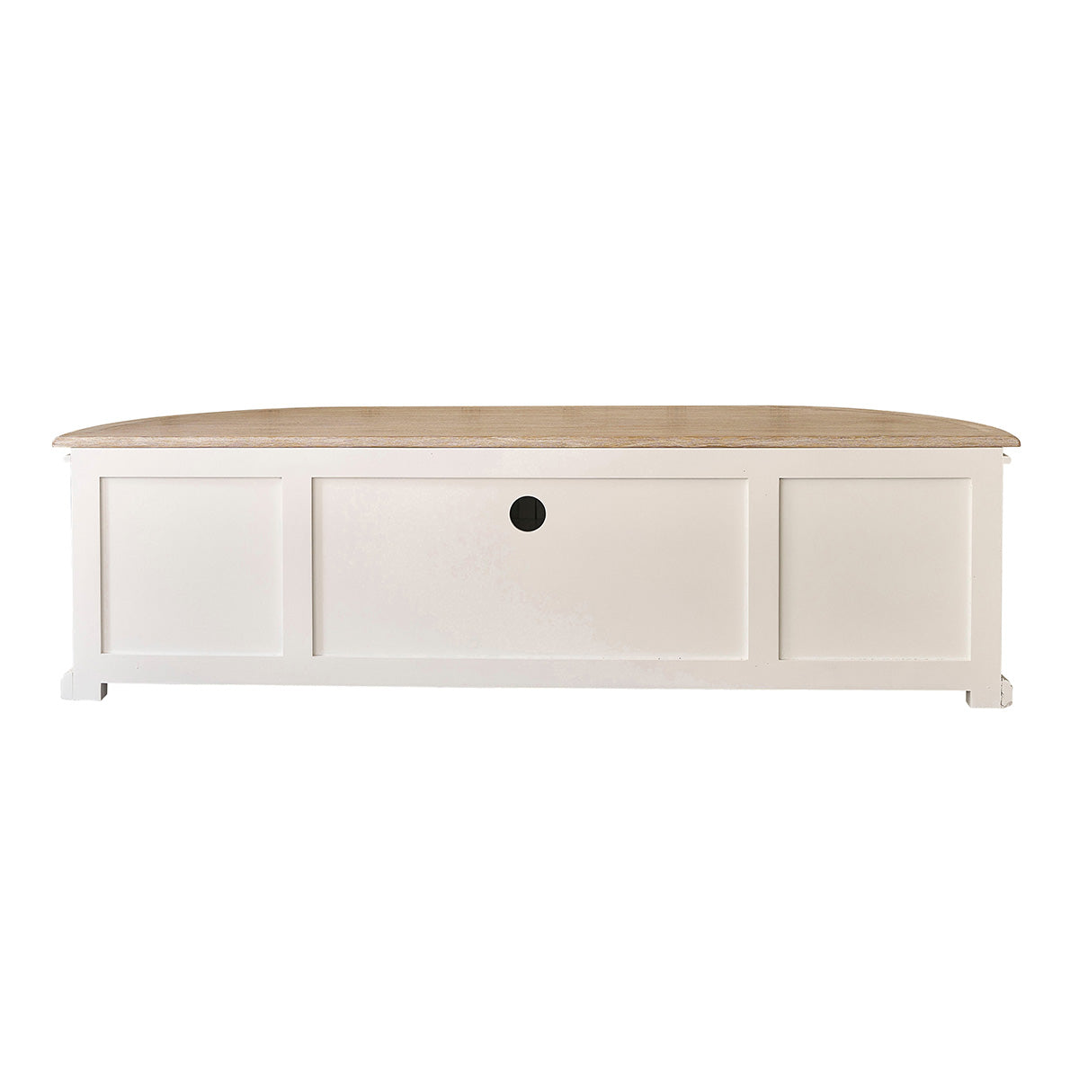 Berah Getah DEMEURE meuble TV bois 160 cm blanc 4 portes