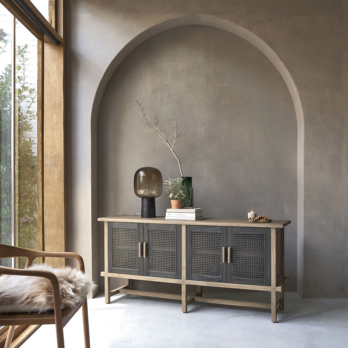 Berah Getah Junko buffet bois recyclé 173 cm 4 portes