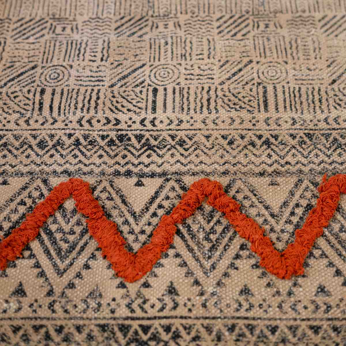Andrea House Textil tapis salon beige coton ethnique