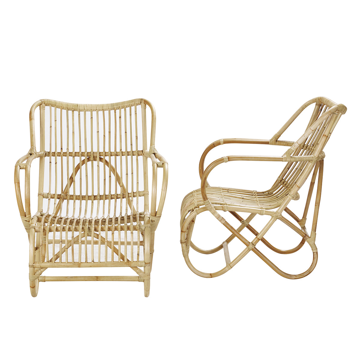 Berah Getah Paola lot 2 fauteuils rotin cosy