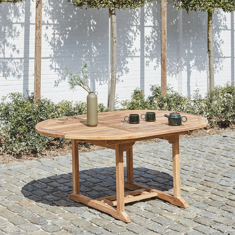 Berah Getah Midland table de jardin extensible ovale 6/8 pers teck
