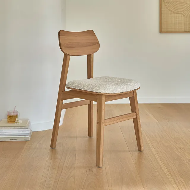 Berah Getah Adele chaise teck assise bouclette