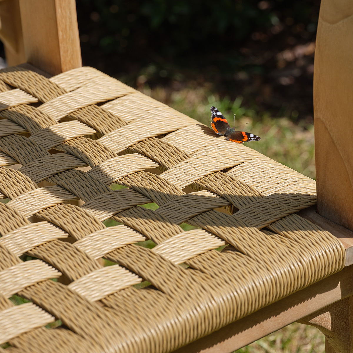 Berah Getah Piana chaise jardin teck rotin lot de 2