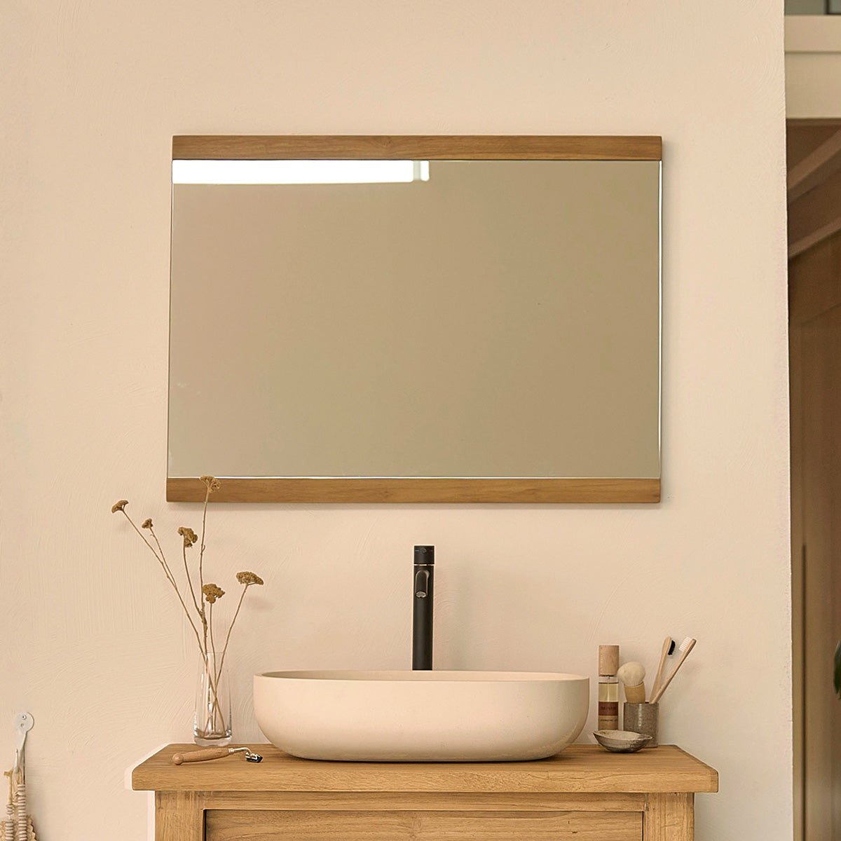 Berah Getah Nahele miroir teck recyclé 80x60 cm