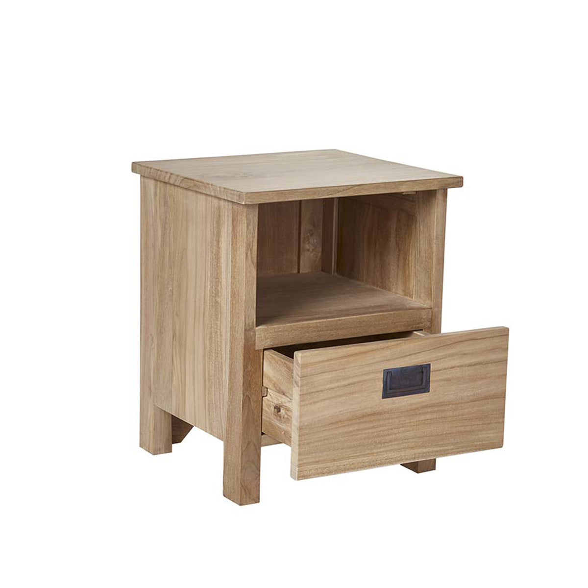 Berah Getah Aldo table de chevet teck massif 45 cm
