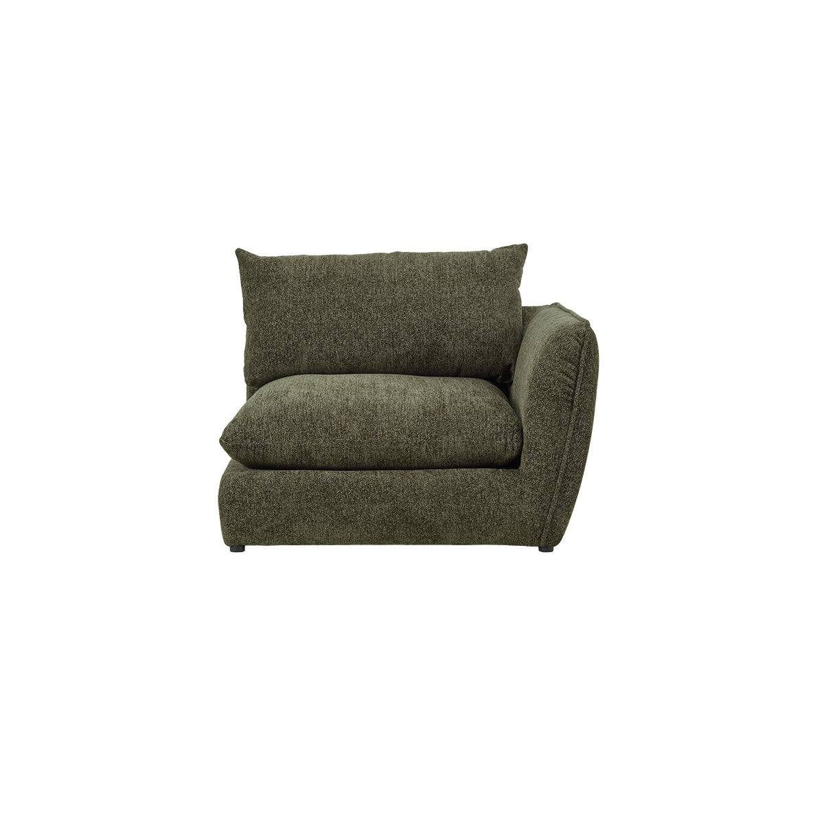 Berah Getah LEOPOLD angle droit canapé chenille vert modulable