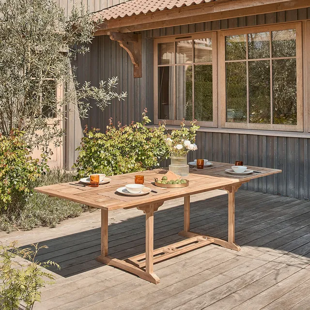 Berah Getah Malte table jardin teck extensible 8/10