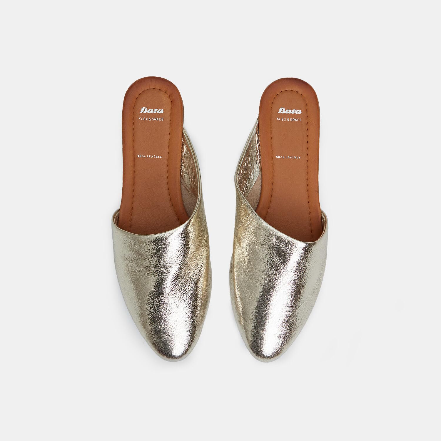 Bata Sandales Mule Plate Femme en Cuir Confortable