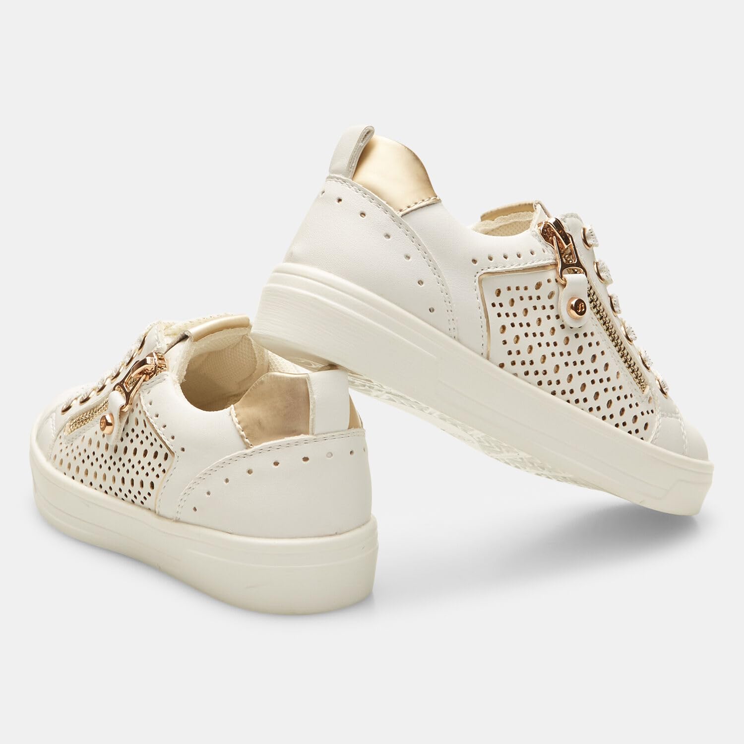 Bata sneakers fille zip perforées confort