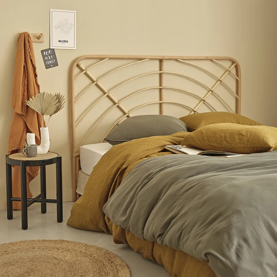 Berah Getah Chambre tête de lit rotin 160 cm naturel
