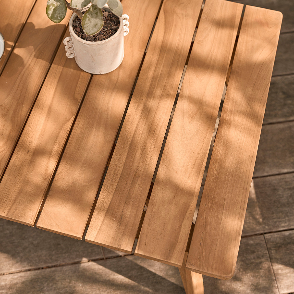 Berah Getah BARI table basse jardin teck massif lattes