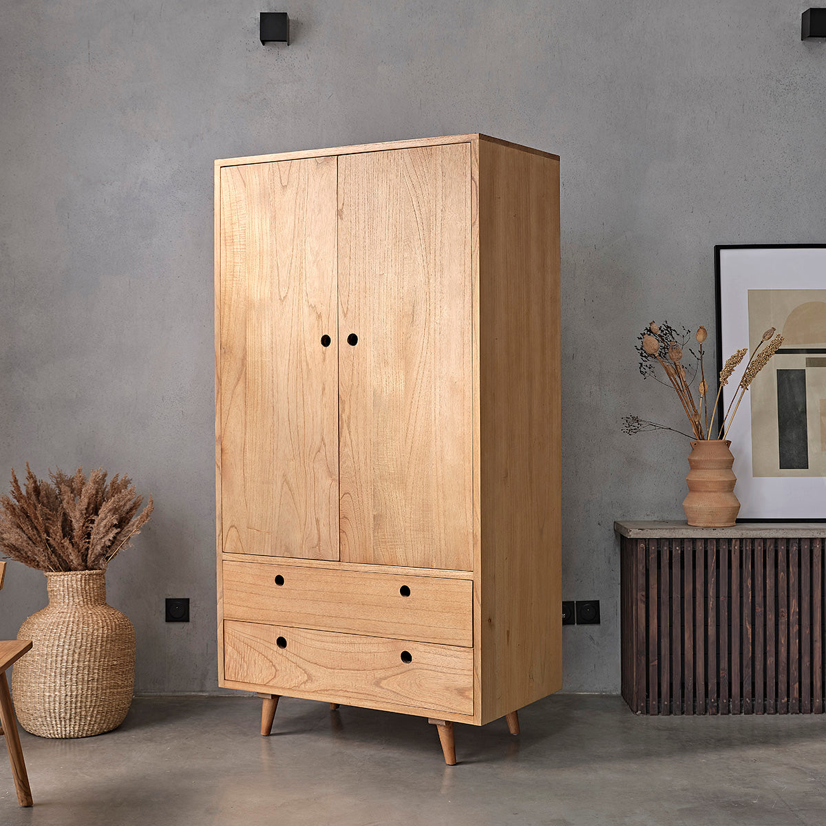 Berah Getah Esmée Oslo armoire mindi 190 cm 2 portes