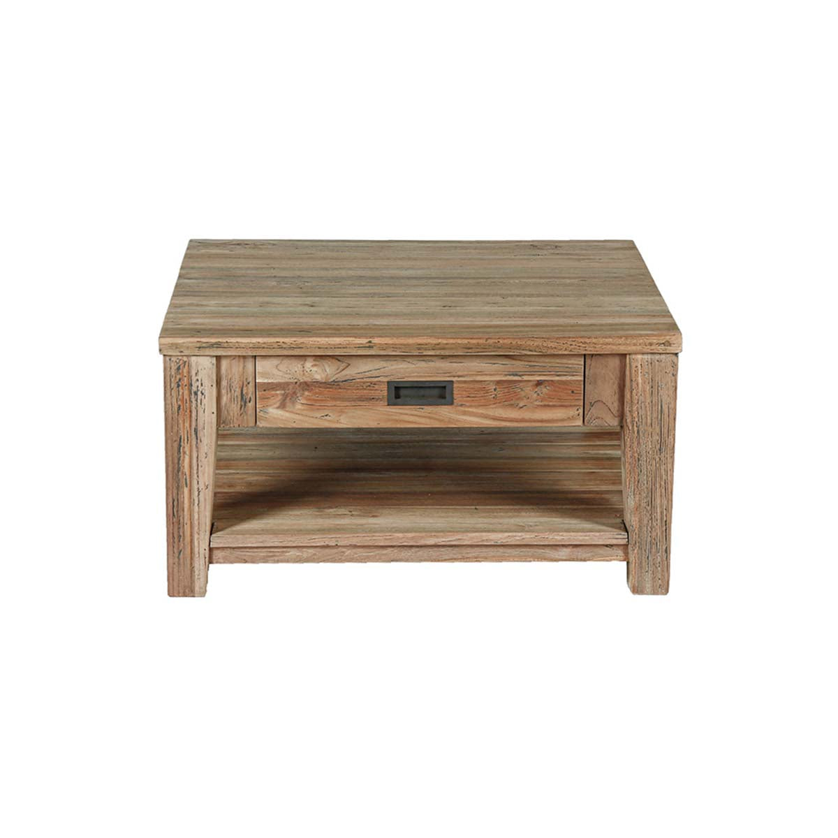 Berah Getah Cargo table basse teck recyclé 80 cm tiroir