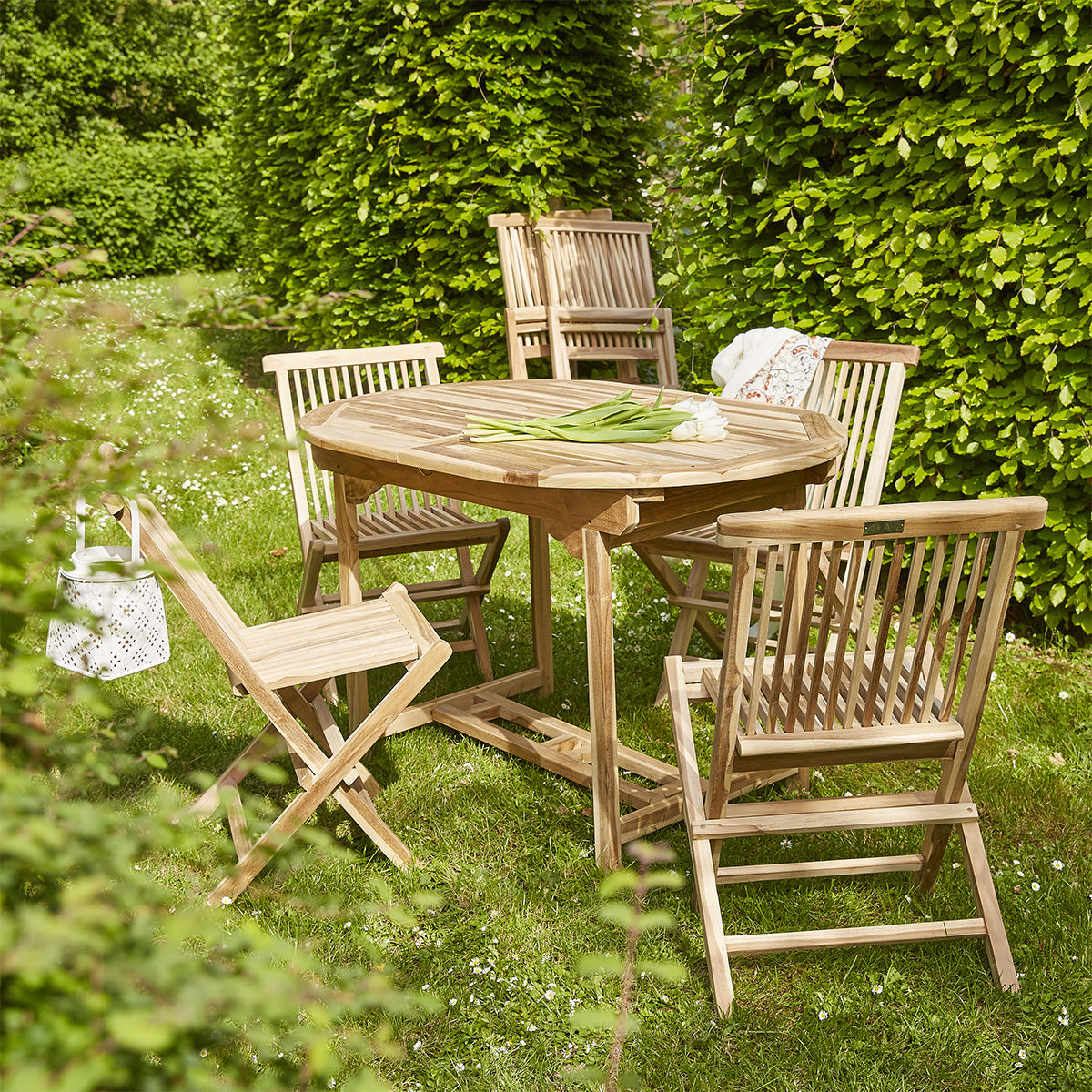 Berah Getah Melbourne salon de jardin teck 6 pers extensible