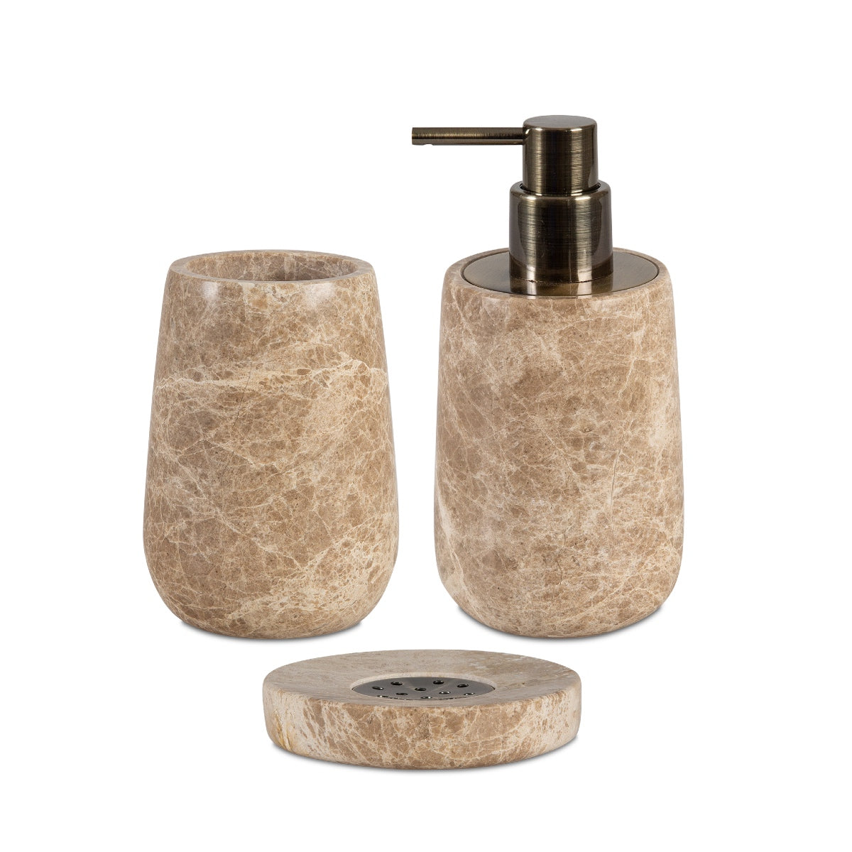 Andrea House Baño porte-brosses marbre marron ovale