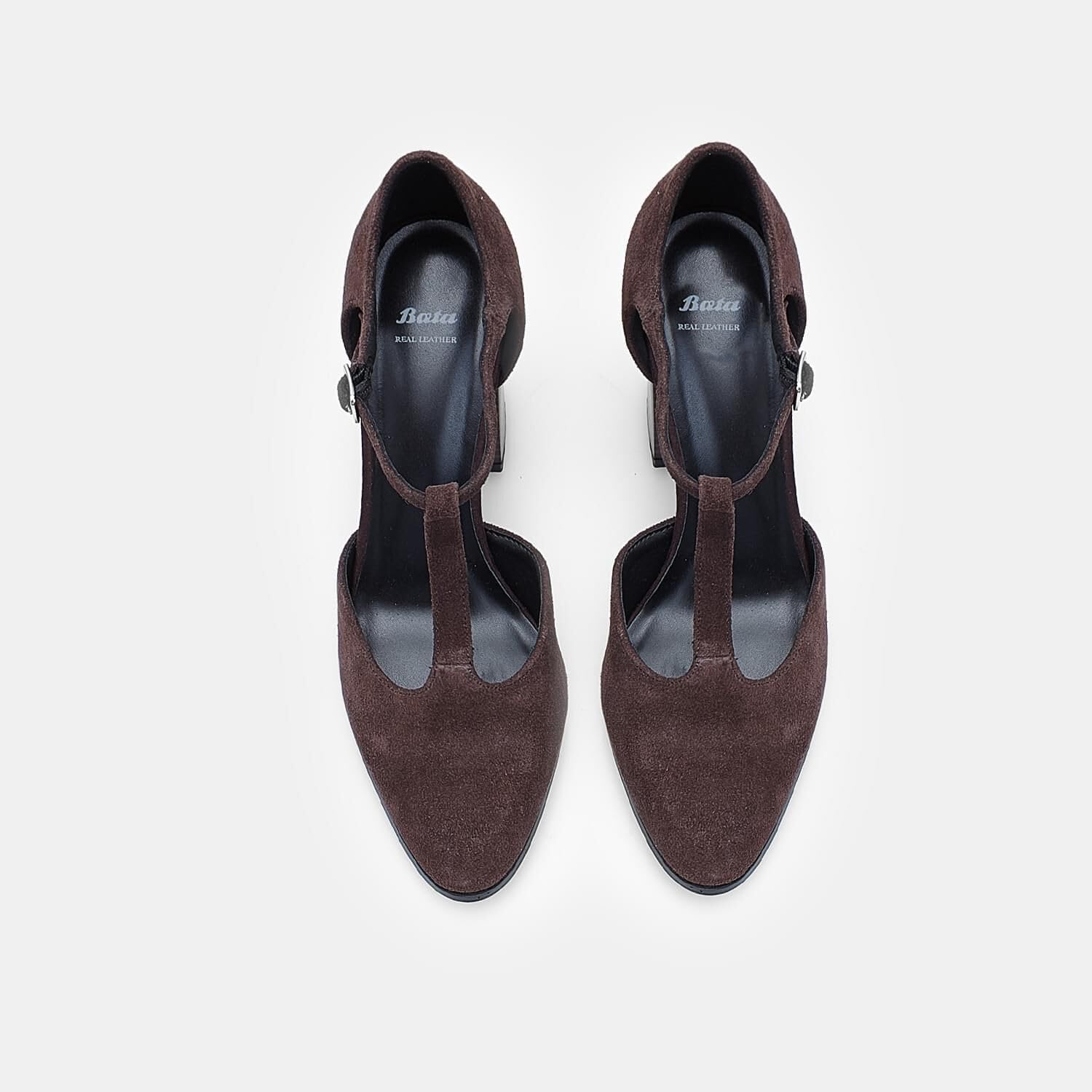 Bata Escarpins T-Bar daim femme élégants confortables