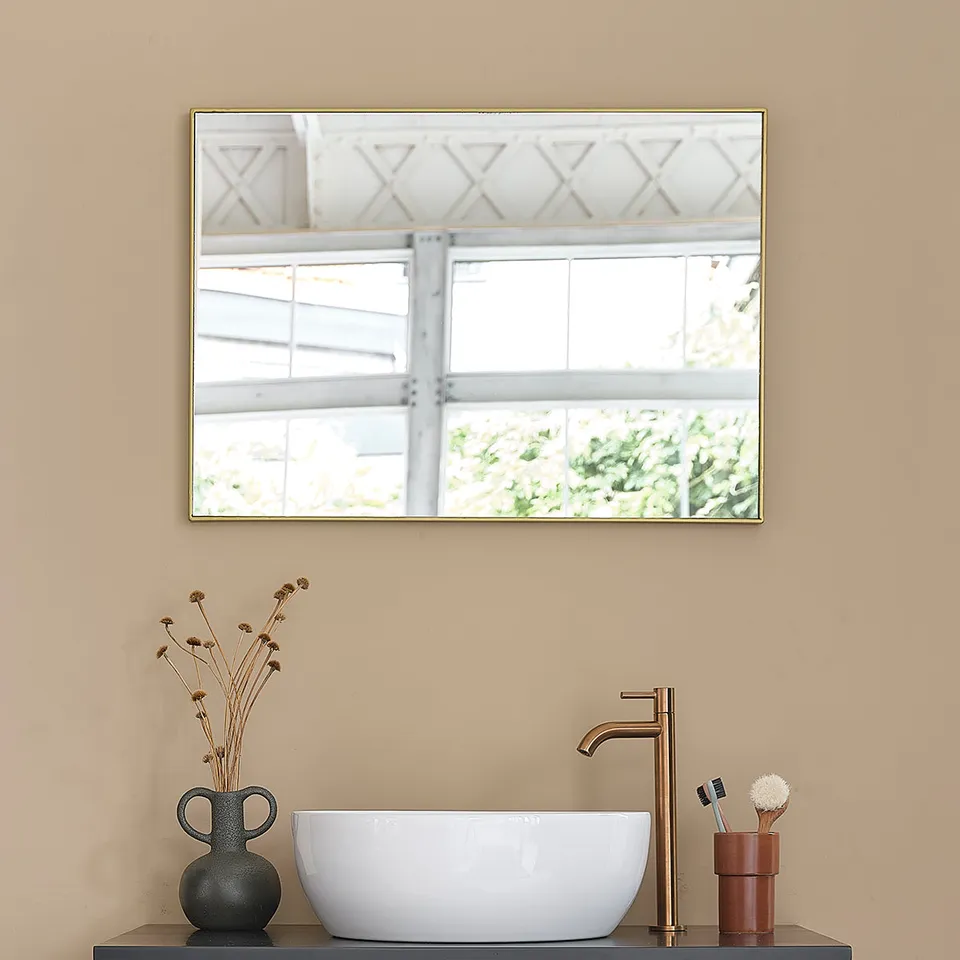 Berah Getah Luna miroir doré métal 70x50 cm