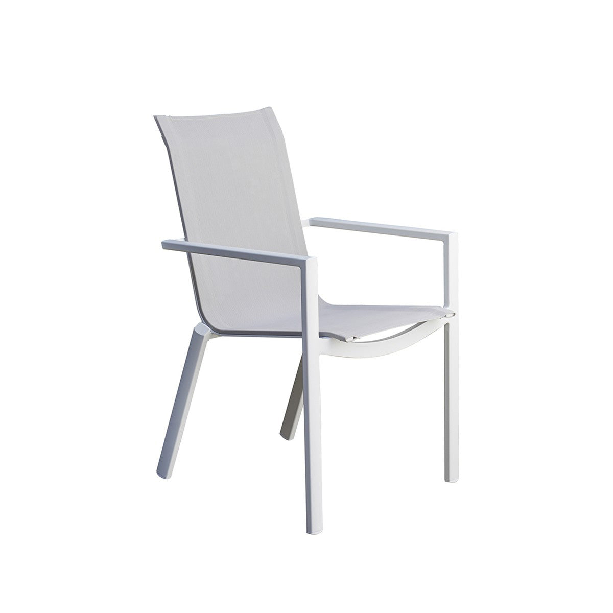 Berah Getah Tulum Fauteuil jardin alu blanc textilène gris