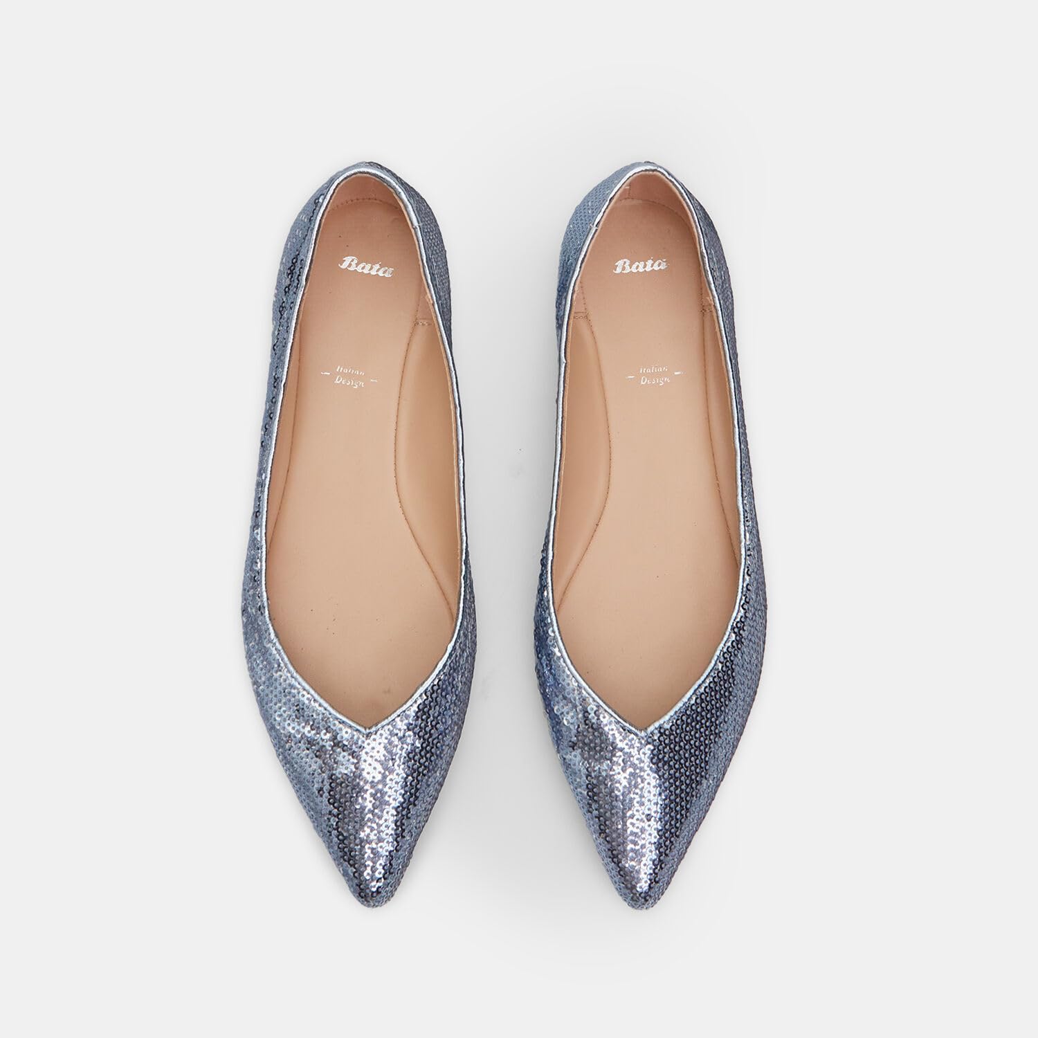 Bata Ballerines paillettes ballerines femme bleu 40 EU bout allongé