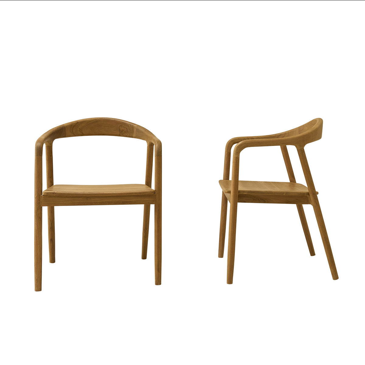 Berah Getah AMBRE lot 2 chaises teck massif