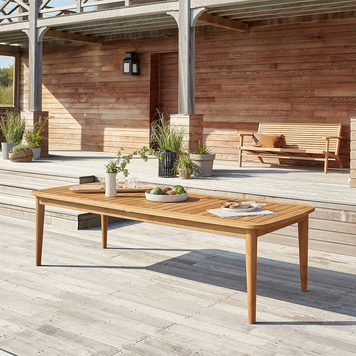 Berah Getah Hortense table jardin teck extensible 10/12