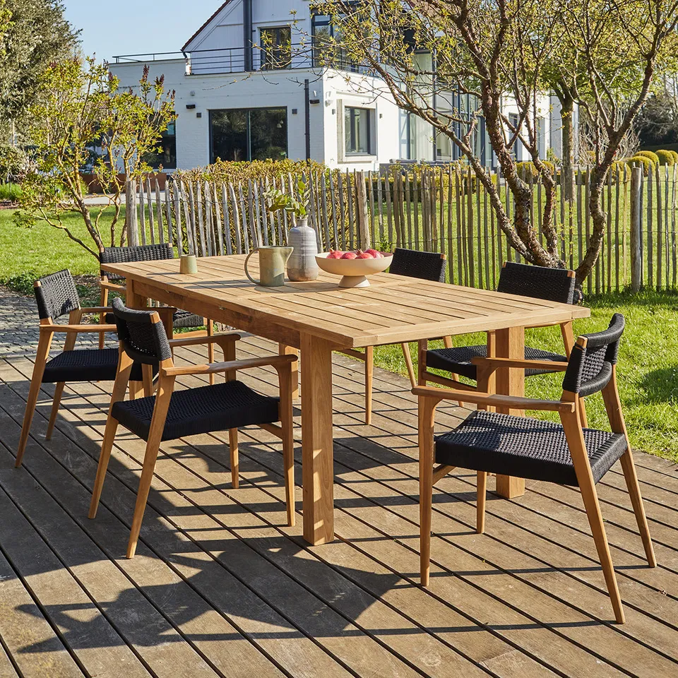 Berah Getah Esther salon de jardin teck recyclé 6 pers