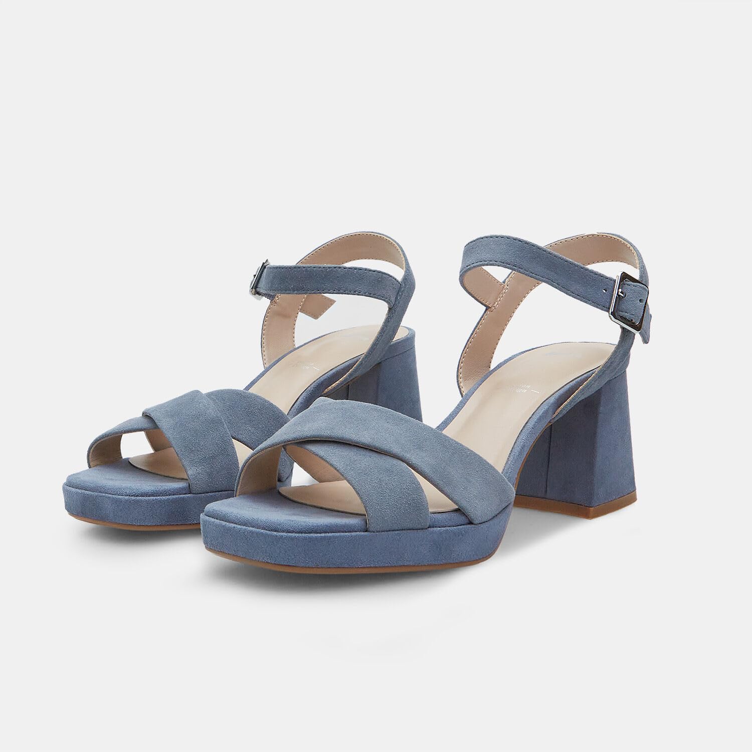 Bata Sandales daim femme talon 7 cm plateforme 1 cm