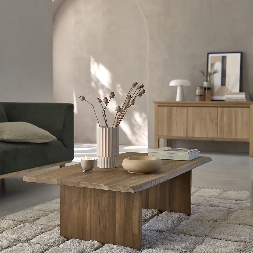 Berah Getah Boston table basse teck massif 120 cm