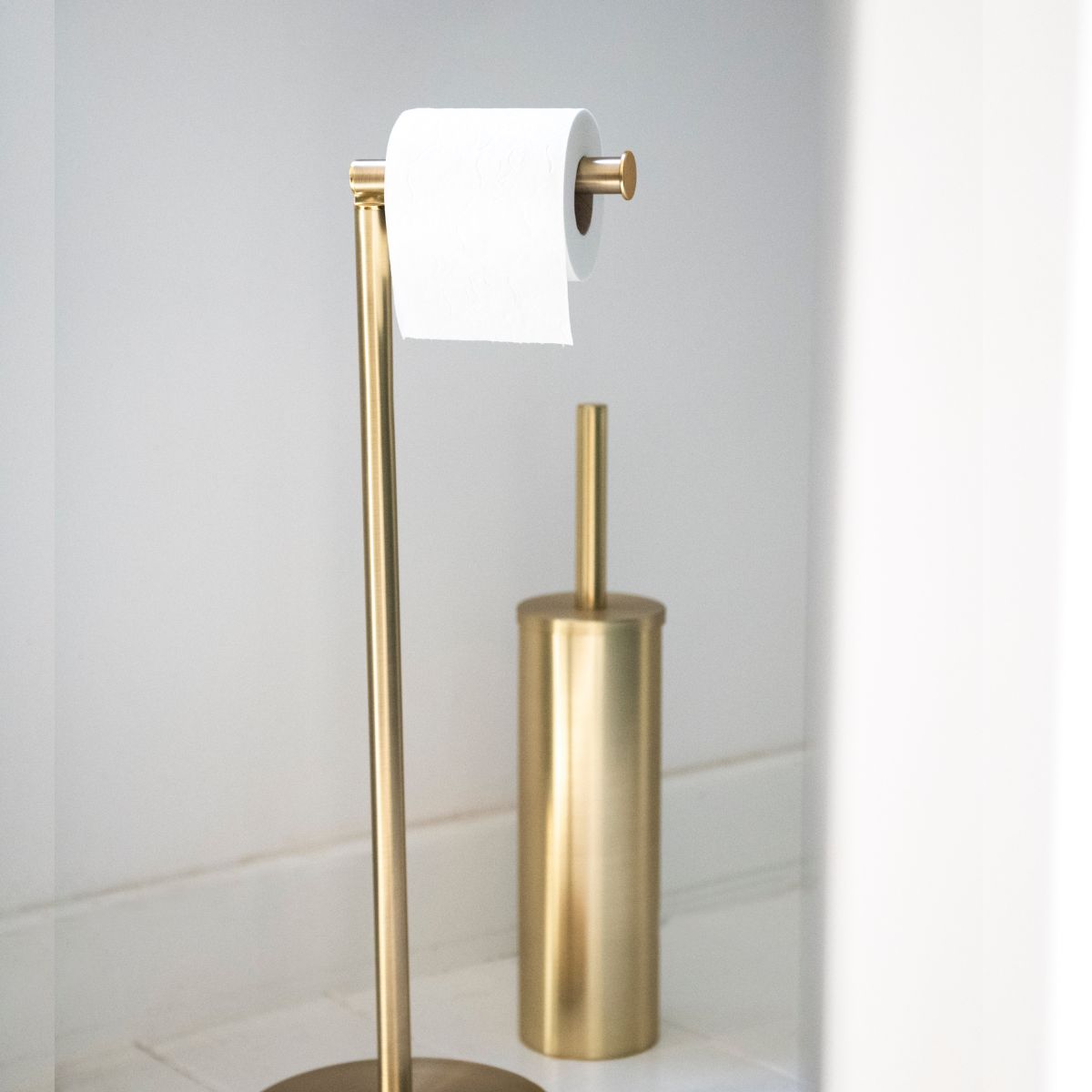 Andrea House porte-rouleau WC doré métal classique