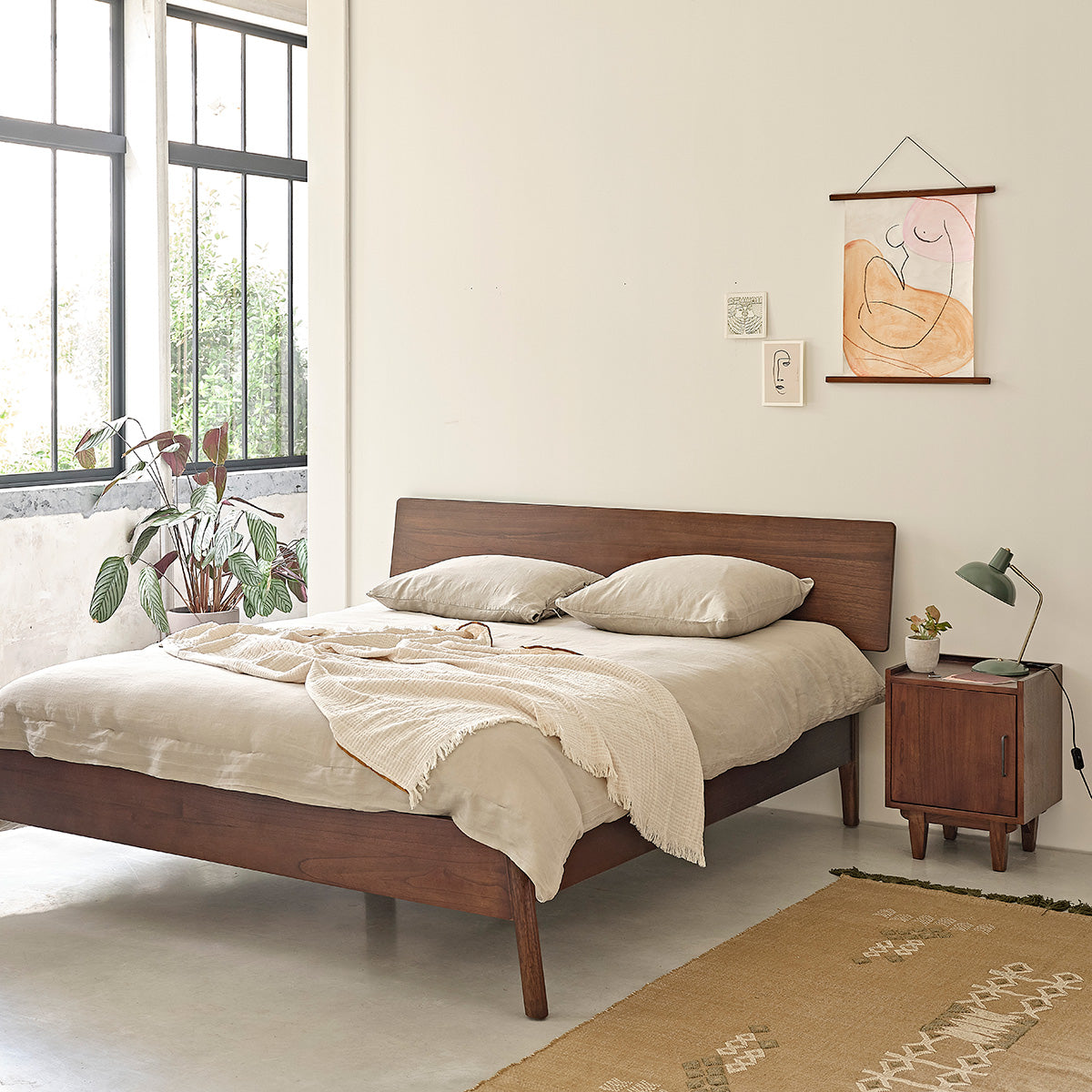 Berah Getah VINTAGE lit double mindi 160 avec sommier