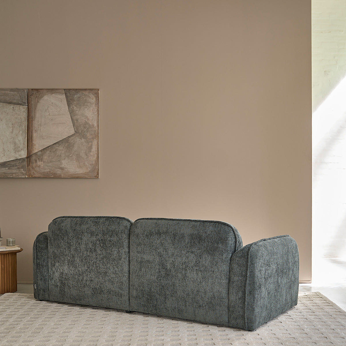 Berah Getah Hector canapé 3 places velours vert de gris
