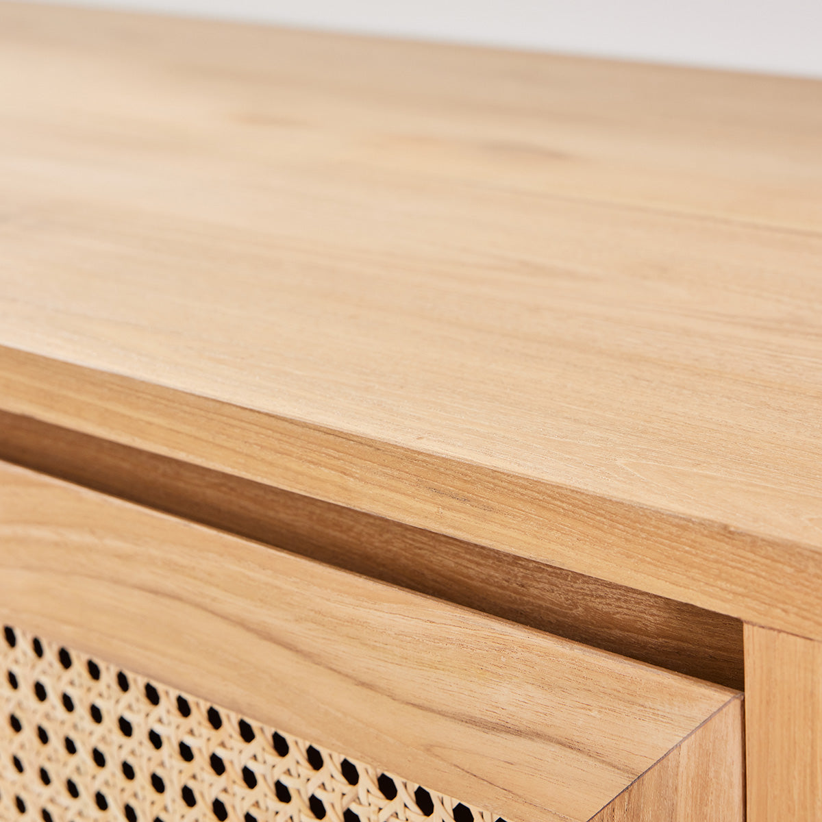Berah Getah Eliott meuble sous-vasque teck 90 cm cannage
