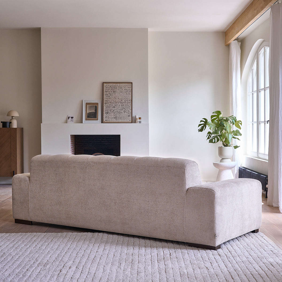 Berah Getah Alphonse canapé 4 places velours beige