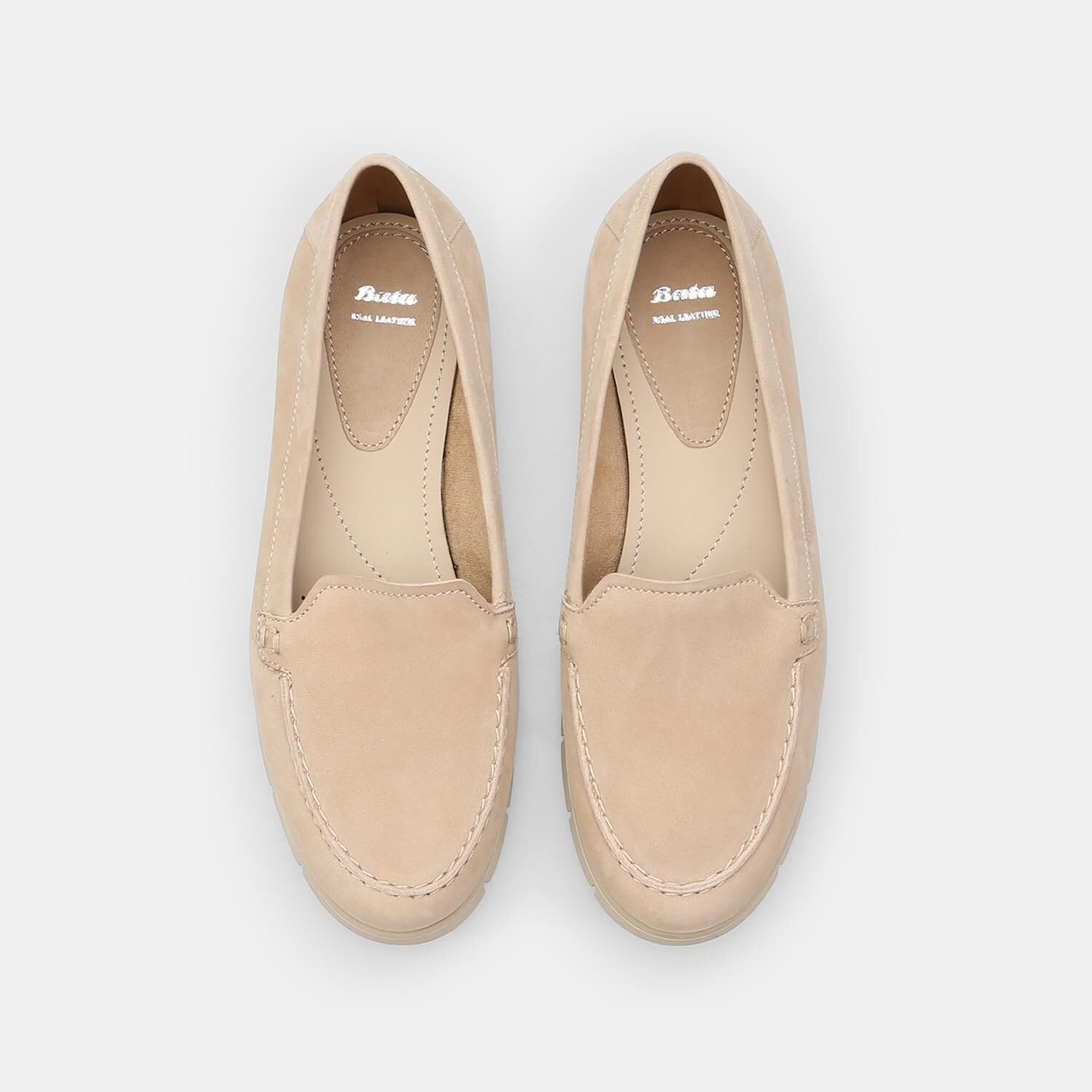 Bata Slip On mocassin femme daim confortable plat