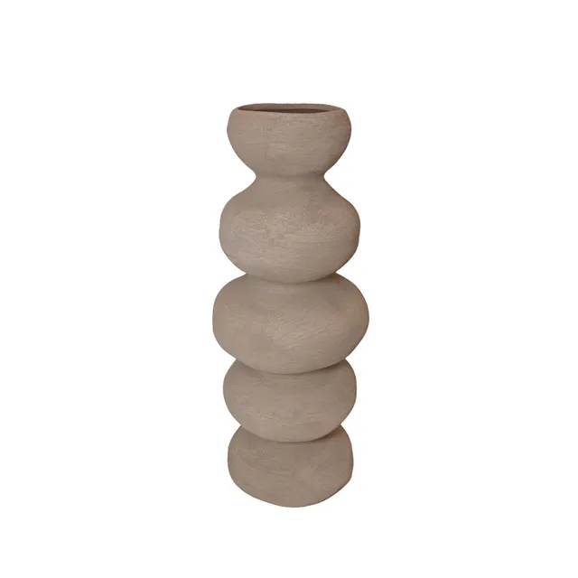 Andrea House Trapani vase céramique taupe 15x38 cm
