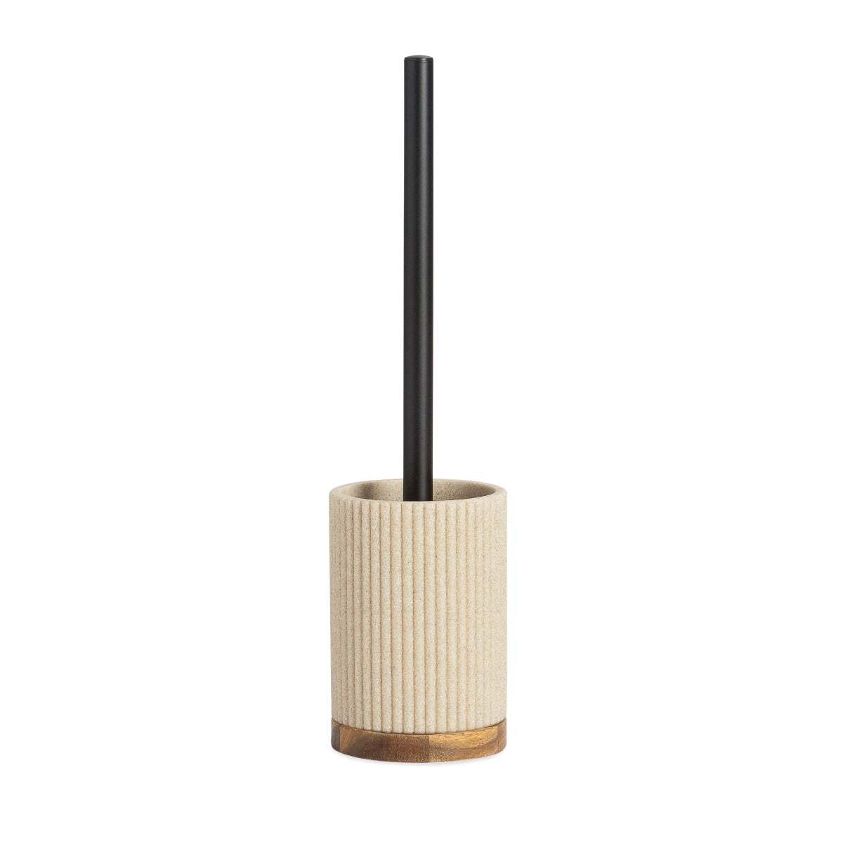 Andrea House brosse WC beige bois et résine